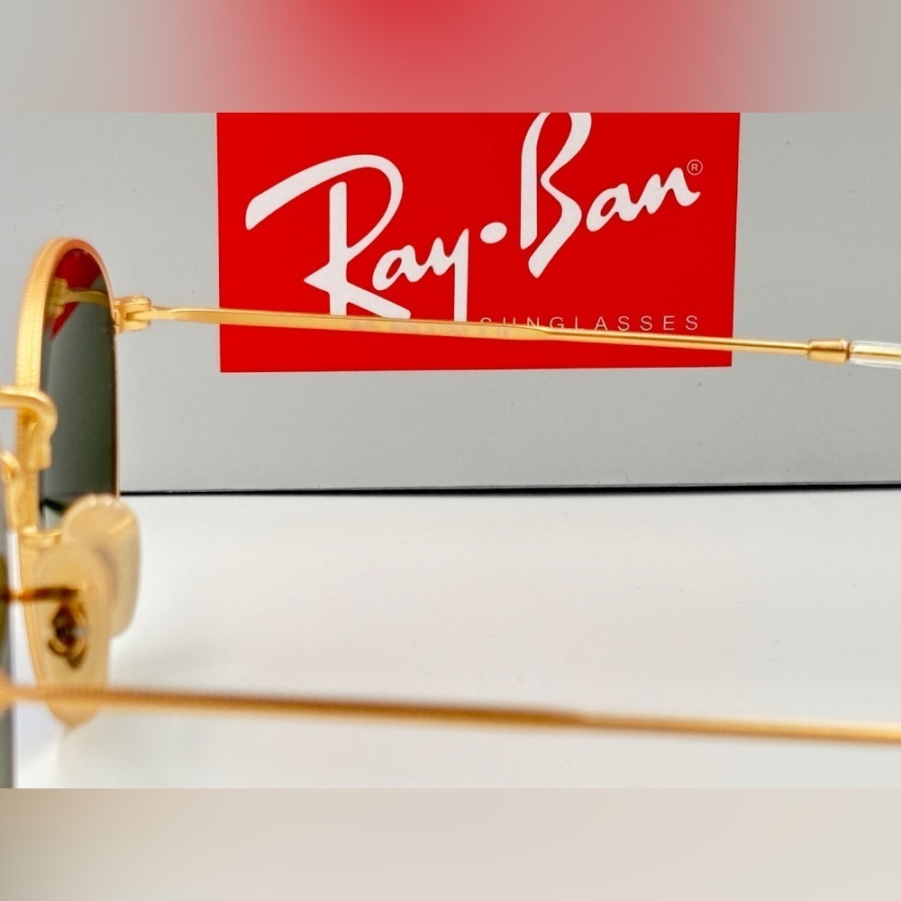 Ray-Ban Lennon Sunglasses RB3447 Round Classic Gold Frame Blue Flash Mirror - Picture 14 of 15